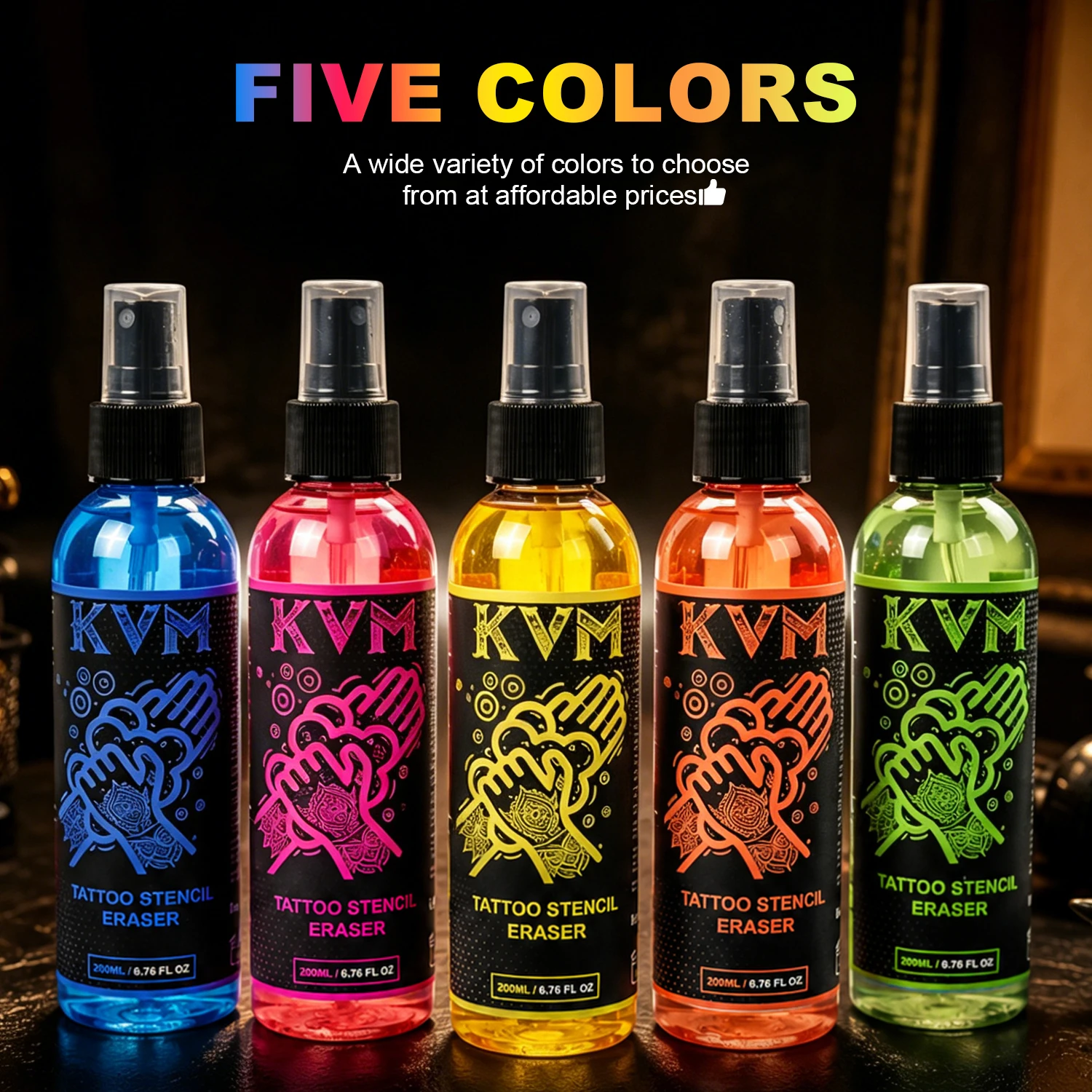 KVM Tattoo Stencil Eraser Spray 200ml Fast Clean Transfer Pattern Remover Liquid 5 Colors Optional For Tattoo Studio
KVM Tattoo Stencil Eraser Spray 200ml Fast Clean Transfer Pattern Remover Liquid 5 Colors Optional For Tattoo Studio