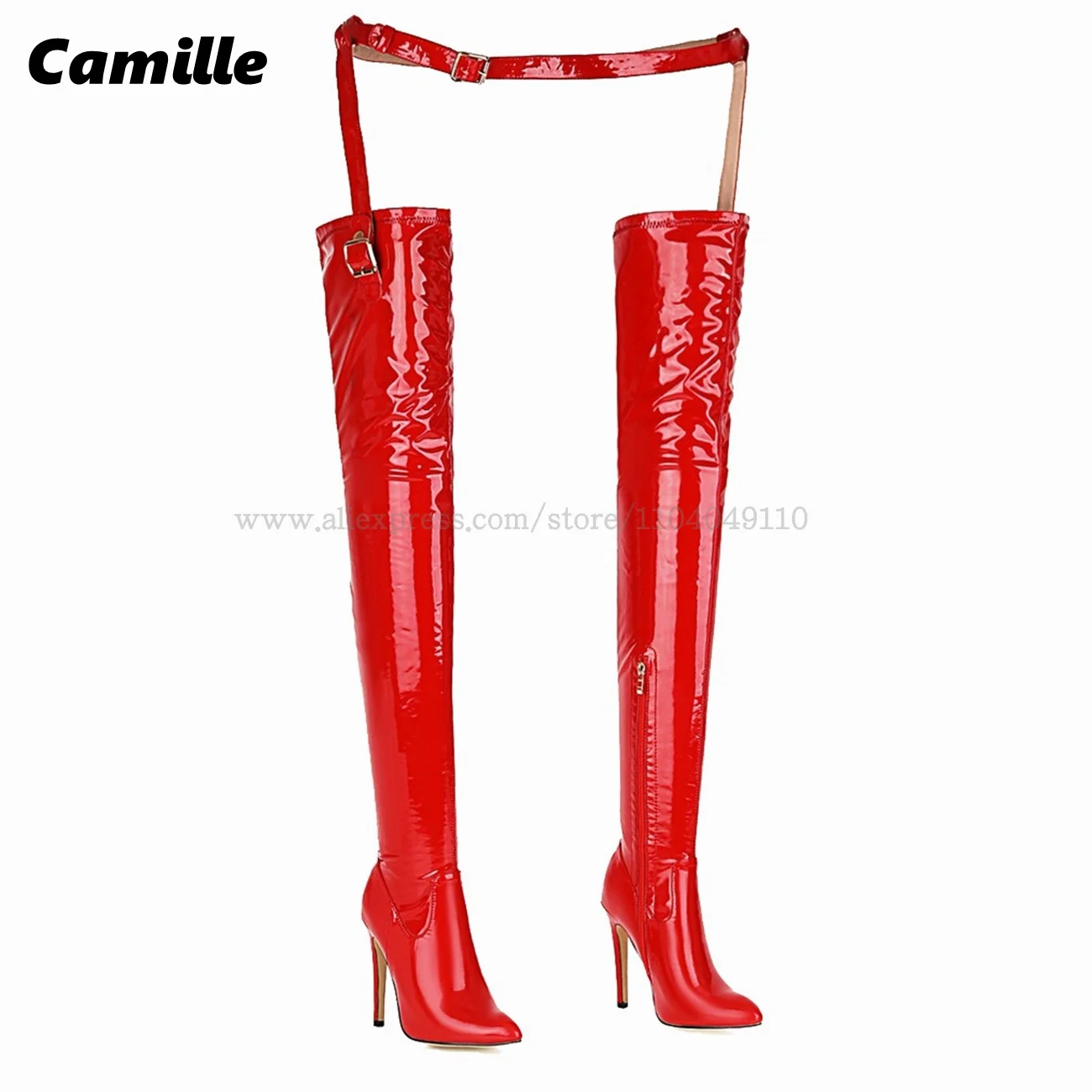 Solid Patent Leather Side Zipper Pant Waist Boots Catwalk Style Sexy Lady Over Knee Boots Pointed Toe Size 34-45 Dance Boots
Solid Patent Leather Side Zipper Pant Waist Boots Catwalk Style Sexy Lady Over Knee Boots Pointed Toe Size 34-45 Dance Boots