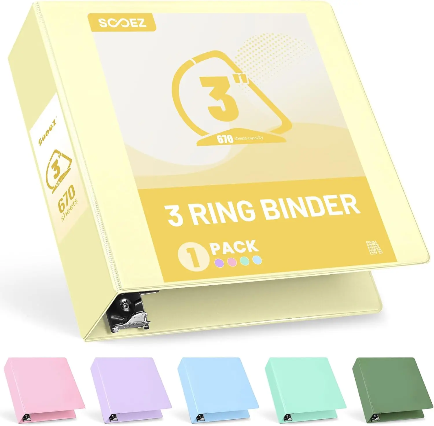 Extra Durable 3 Inch D-Ring Binder, Holds 670+ Sheets, Heavy Duty for School & Office, Yellow
Extra Durable 3 Inch D-Ring Binder, Holds 670+ Sheets, Heavy Duty for School & Office, Yellow