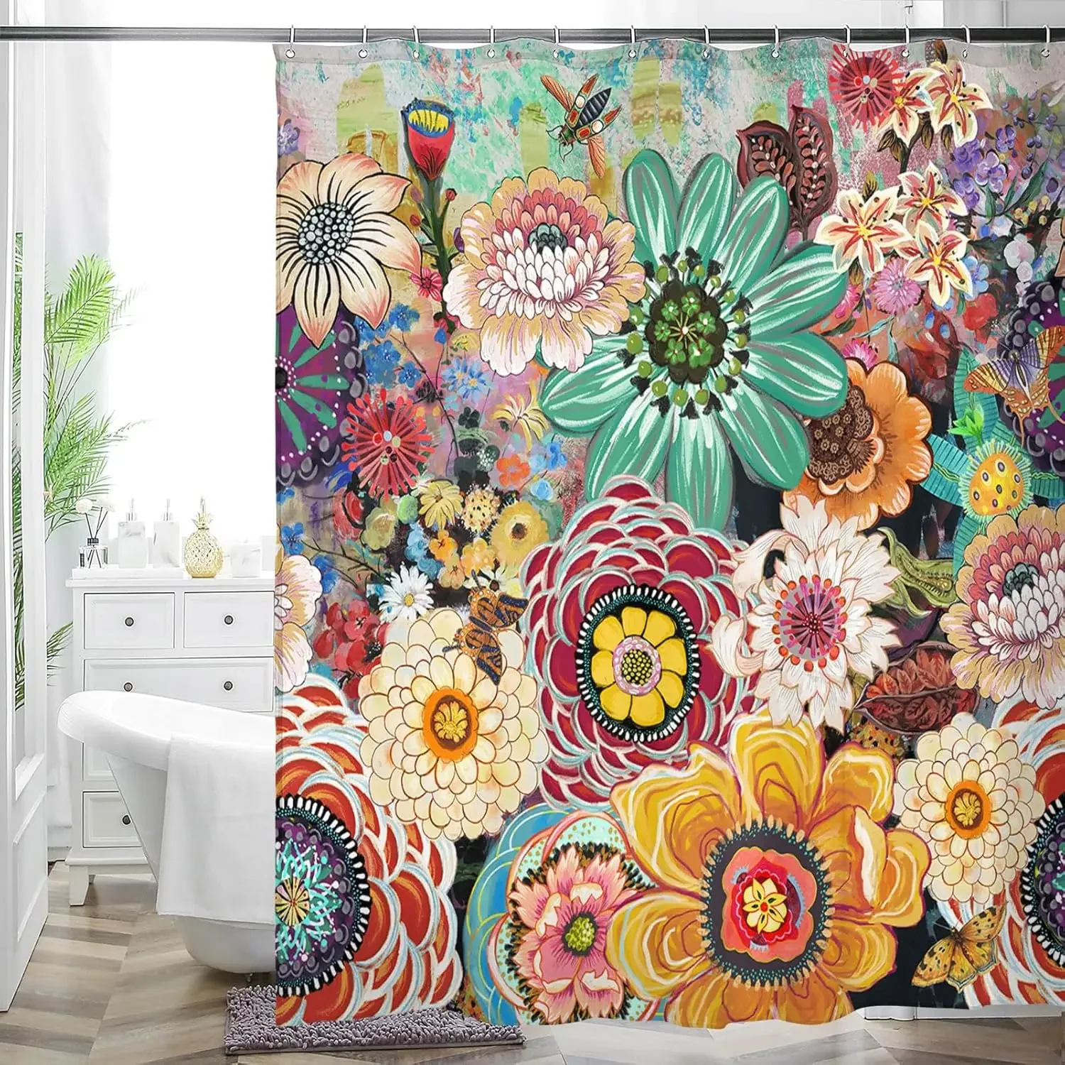 Multicolor Flower Art Floral Shower Curtain Bathroom Decorative Waterproof Washable Shower Curtain 180x180cm
Multicolor Flower Art Floral Shower Curtain Bathroom Decorative Waterproof Washable Shower Curtain 180x180cm