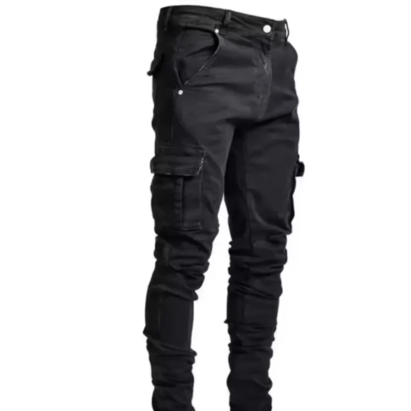 Street stretch jeans men's spring/summer denim work pants washed solid color multi pocket casual mid waist pants slim fit daily
Street stretch jeans men's spring/summer denim work pants washed solid color multi pocket casual mid waist pants slim fit daily