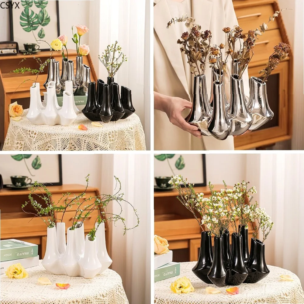Modern Creative Handmade Ceramic Abstract Vase, Multi-Neck Home Decor for Living Room Entryway
Modern Creative Handmade Ceramic Abstract Vase, Multi-Neck Home Decor for Living Room Entryway