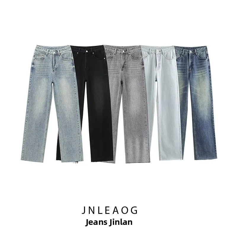 Fashionable High Waist Wide Leg Jeans Women's Autumn New Style JNLEAOG French Style Loose Fit Polyester Denim Pants
Fashionable High Waist Wide Leg Jeans Women's Autumn New Style JNLEAOG French Style Loose Fit Polyester Denim Pants