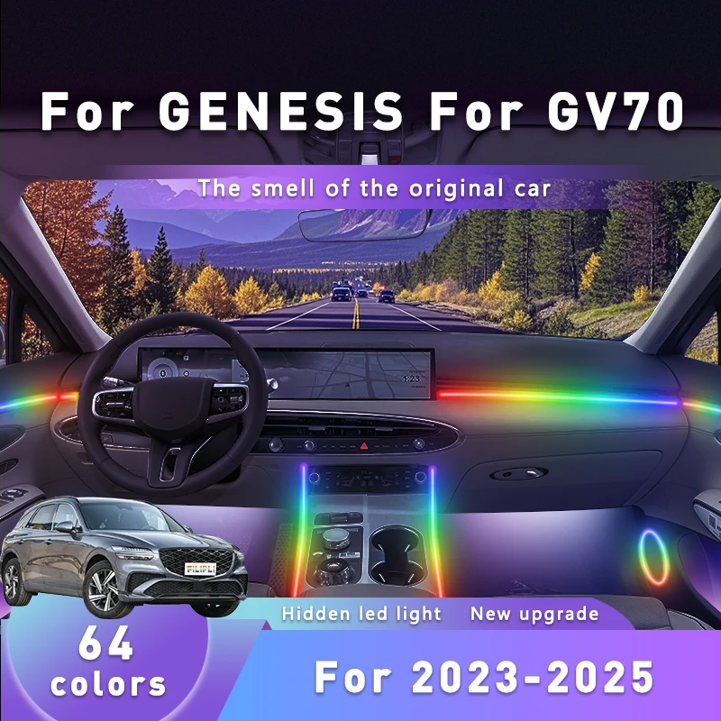 FILIPLI для GENESIS GV70 для 2023-2025 Multi RGB автомобильная самоклеящаяся светодиодная лента простая установка салона автомобиля лампа
FILIPLI для GENESIS GV70 для 2023-2025 Multi RGB автомобильная самоклеящаяся светодиодная лента простая установка салона автомобиля лампа