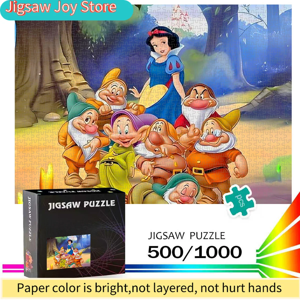 Пазл из 500/1000 деталей, бумажный пазл, пазл для взрослых, большой пазл «Белоснежка и семь гномов: Веселая вечеринка», подходит для...
Пазл из 500/1000 деталей, бумажный пазл, пазл для взрослых, большой пазл «Белоснежка и семь гномов: Веселая вечеринка», подходит для...