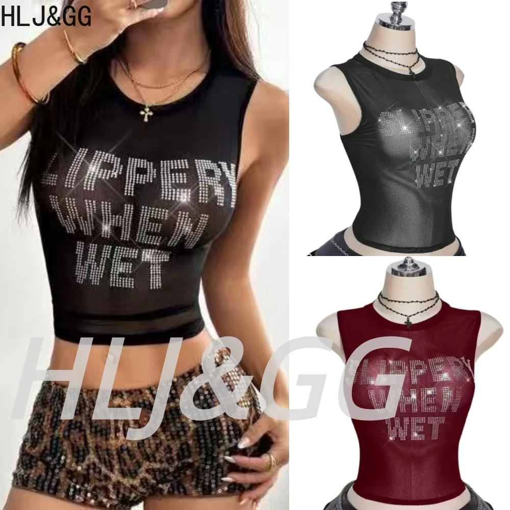 HLJ&GG Trend Sexy Y2K Rhinestone Letter Slim Tank Top Women See Though Round Neck Sleeveless Vests Summer Hot Girl Streetwear
HLJ&GG Trend Sexy Y2K Rhinestone Letter Slim Tank Top Women See Though Round Neck Sleeveless Vests Summer Hot Girl Streetwear