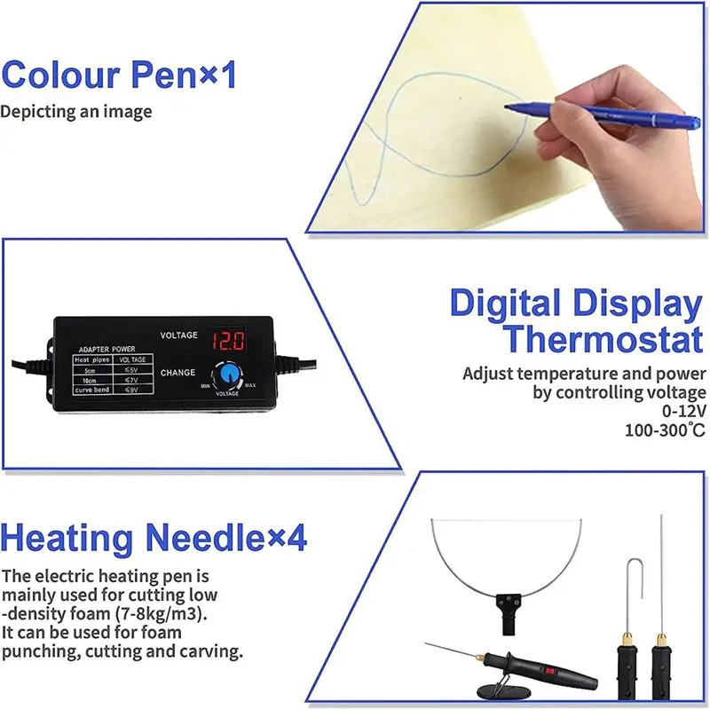 Electric Cutter Machine Cutting Pen Heating Wire EU Plug Electric Styrofoam Cutter Stainless steel+ABS
Electric Cutter Machine Cutting Pen Heating Wire EU Plug Electric Styrofoam Cutter Stainless steel+ABS