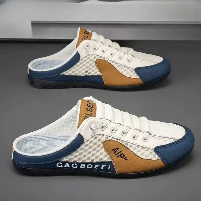 Men's Slip-On Sports Casual Shoes Breathable Mesh Soft Bottom Half Slippers Summer Lightweight round Toe EVA Insole Flip-Top
Men's Slip-On Sports Casual Shoes Breathable Mesh Soft Bottom Half Slippers Summer Lightweight round Toe EVA Insole Flip-Top
