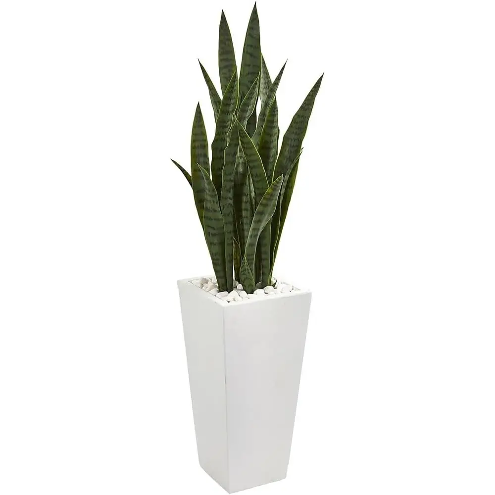 Artificial White Tower Planter with 4' Green Sansevieria Silk Plant
Artificial White Tower Planter with 4' Green Sansevieria Silk Plant