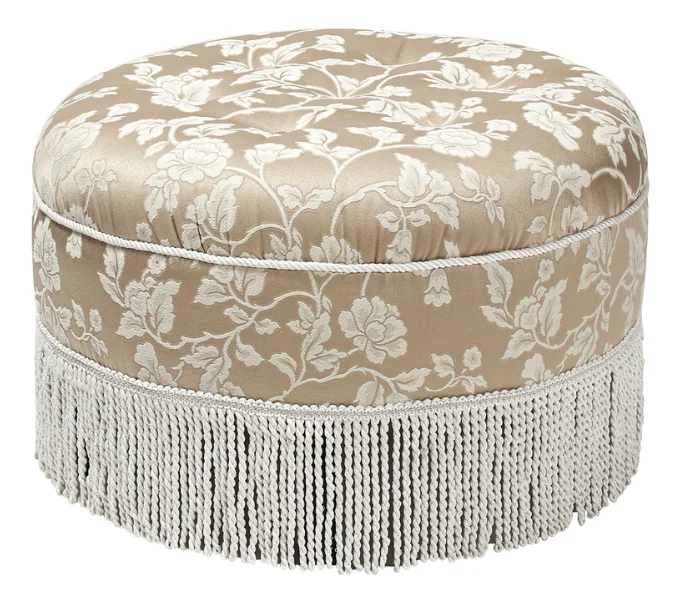 Yolanda 24" Round Upholstered Accent Ottoman, Champagne Beige Floral
Yolanda 24" Round Upholstered Accent Ottoman, Champagne Beige Floral