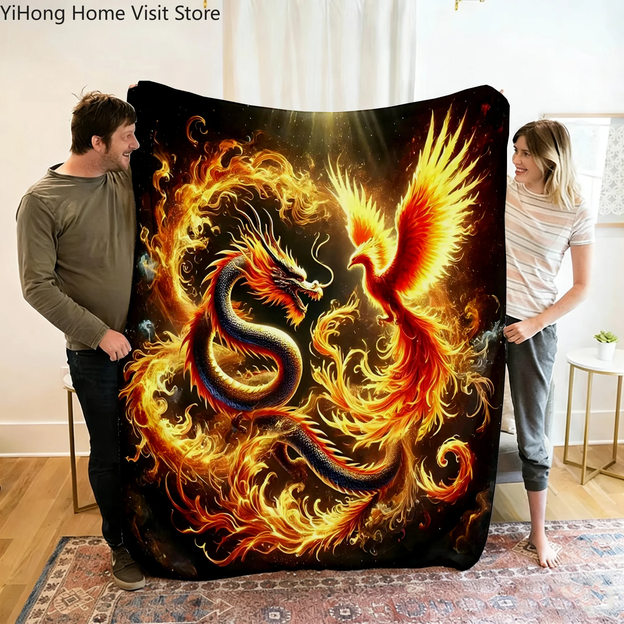 Dragon and Phoenix Pattern Soft Flannel Blanket for Bed Bedroom Sofa Picnic,Throw Blanket for Outdoors Leisure Gift Kid Cover
Dragon and Phoenix Pattern Soft Flannel Blanket for Bed Bedroom Sofa Picnic,Throw Blanket for Outdoors Leisure Gift Kid Cover