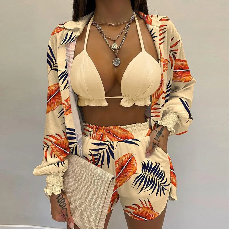 Swimsuit Woman Tankini Shorts Printed High Waist Short Pants Tropical Print Ruffle Trim Halter Neck Casual Shorts
Swimsuit Woman Tankini Shorts Printed High Waist Short Pants Tropical Print Ruffle Trim Halter Neck Casual Shorts