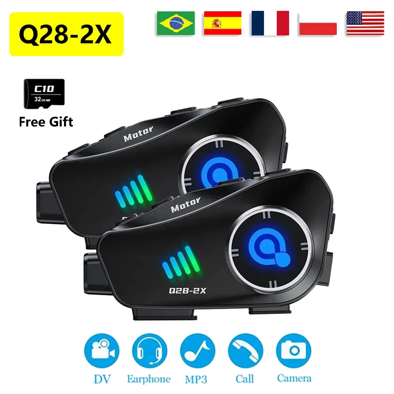 Новый мотоциклетный шлем Q28-2X, Bluetooth-домофон, расстояние домофона на 2 человека, 1000 метров, 1080P, HD, сверхширокоугольный объектив
Новый мотоциклетный шлем Q28-2X, Bluetooth-домофон, расстояние домофона на 2 человека, 1000 метров, 1080P, HD, сверхширокоугольный объектив