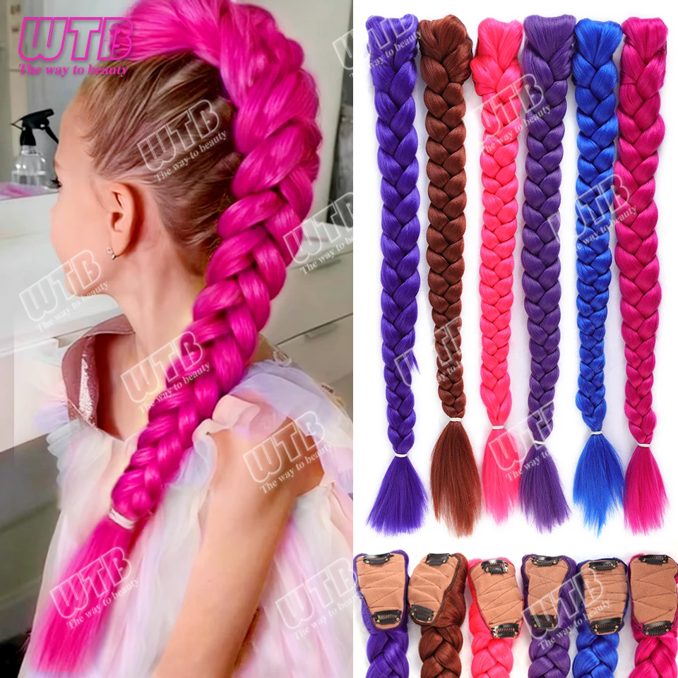 Synthetic Braided Purple Pink Hair Ponytail Costume Hairstyle 26inch Long Ponytail with Clips for Halloween Christmas Rumi Braid
Synthetic Braided Purple Pink Hair Ponytail Costume Hairstyle 26inch Long Ponytail with Clips for Halloween Christmas Rumi Braid