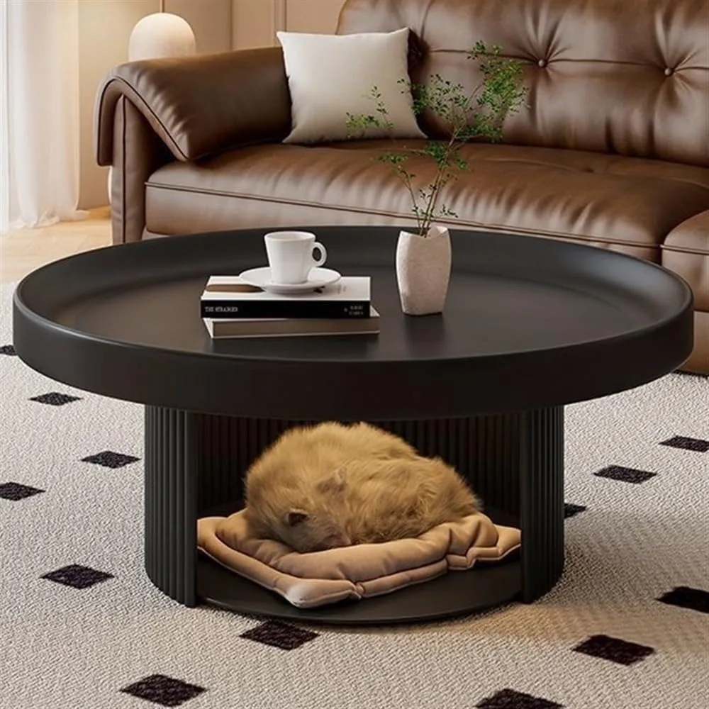 Living Room Tea Table, Round Coffee Table, Tea Table with Storage Space, Suitable for Bedroom, Living Room, Balcony, Office(Blac
Living Room Tea Table, Round Coffee Table, Tea Table with Storage Space, Suitable for Bedroom, Living Room, Balcony, Office(Blac