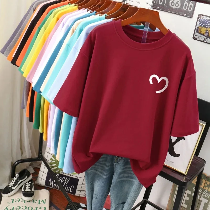 Plus Size 6XL 150KG Summer Women's Hearted Cotton Short Sleeve T-shirt V Neck Lady Tops Big Large Size T Shirt Woman Clothing
Plus Size 6XL 150KG Summer Women's Hearted Cotton Short Sleeve T-shirt V Neck Lady Tops Big Large Size T Shirt Woman Clothing