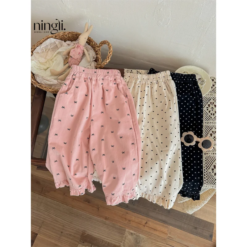 Girls' Casual Pants Spring and Autumn New Women's Treasure Loose Straight Trousers Versatile Children's Printed Wide-Leg Pants
Girls' Casual Pants Spring and Autumn New Women's Treasure Loose Straight Trousers Versatile Children's Printed Wide-Leg Pants