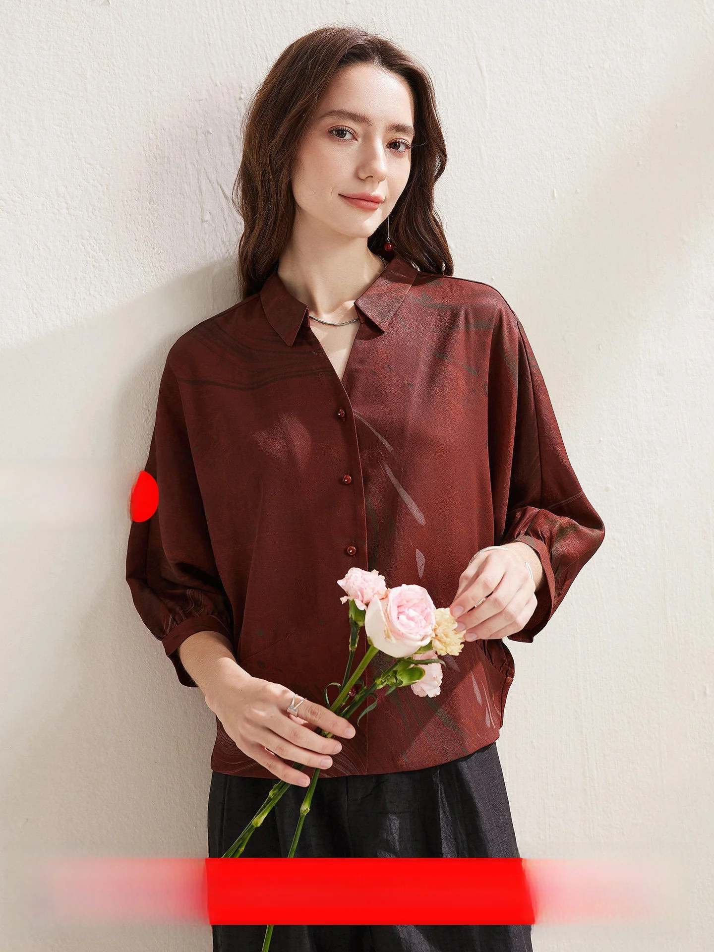 Zhaojun Spring Summer New Sle Women's Loose Silk irt Red Cloud Cloth Seven-Five Sve Transparent Breathable Comfortable
Zhaojun Spring Summer New Sle Women's Loose Silk irt Red Cloud Cloth Seven-Five Sve Transparent Breathable Comfortable