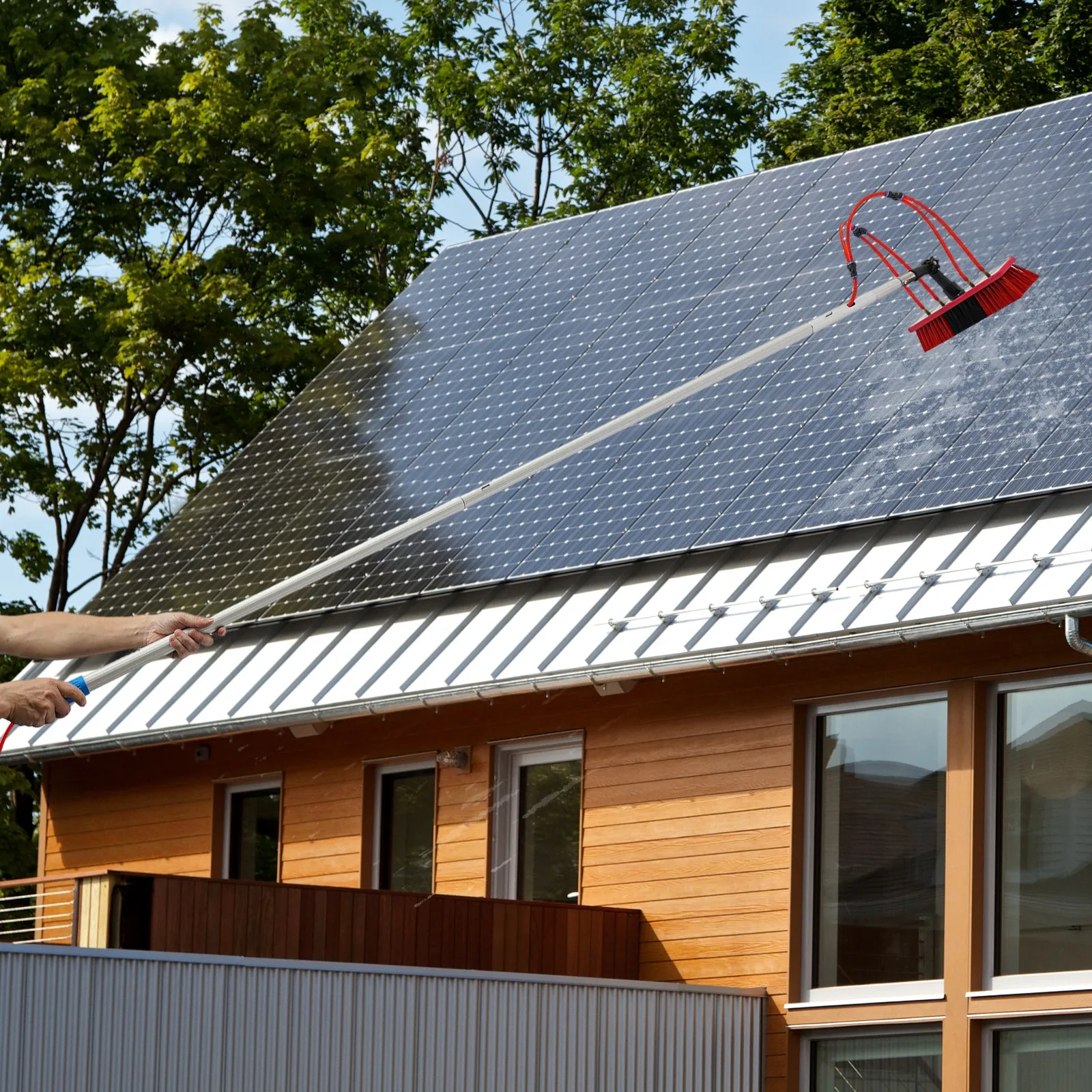 Комплект для чистки с подачей воды: штанга-удлинитель для солнечных панелей и наружных окон, эффективное удаление пыли
Комплект для чистки с подачей воды: штанга-удлинитель для солнечных панелей и наружных окон, эффективное удаление пыли