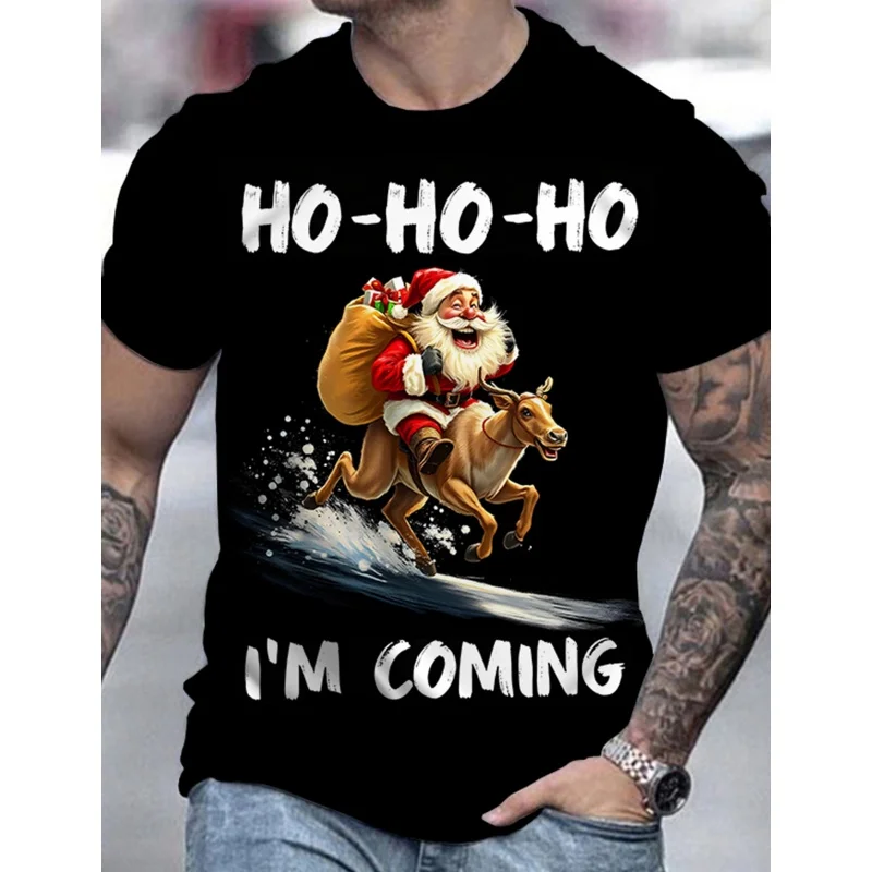 Funny 3D Santa Claus Printed T Shirt For Men New Year Party Christmas Reindeer Pattern Casual O-neck Short Sleeve X'mas Clothing
Funny 3D Santa Claus Printed T Shirt For Men New Year Party Christmas Reindeer Pattern Casual O-neck Short Sleeve X'mas Clothing