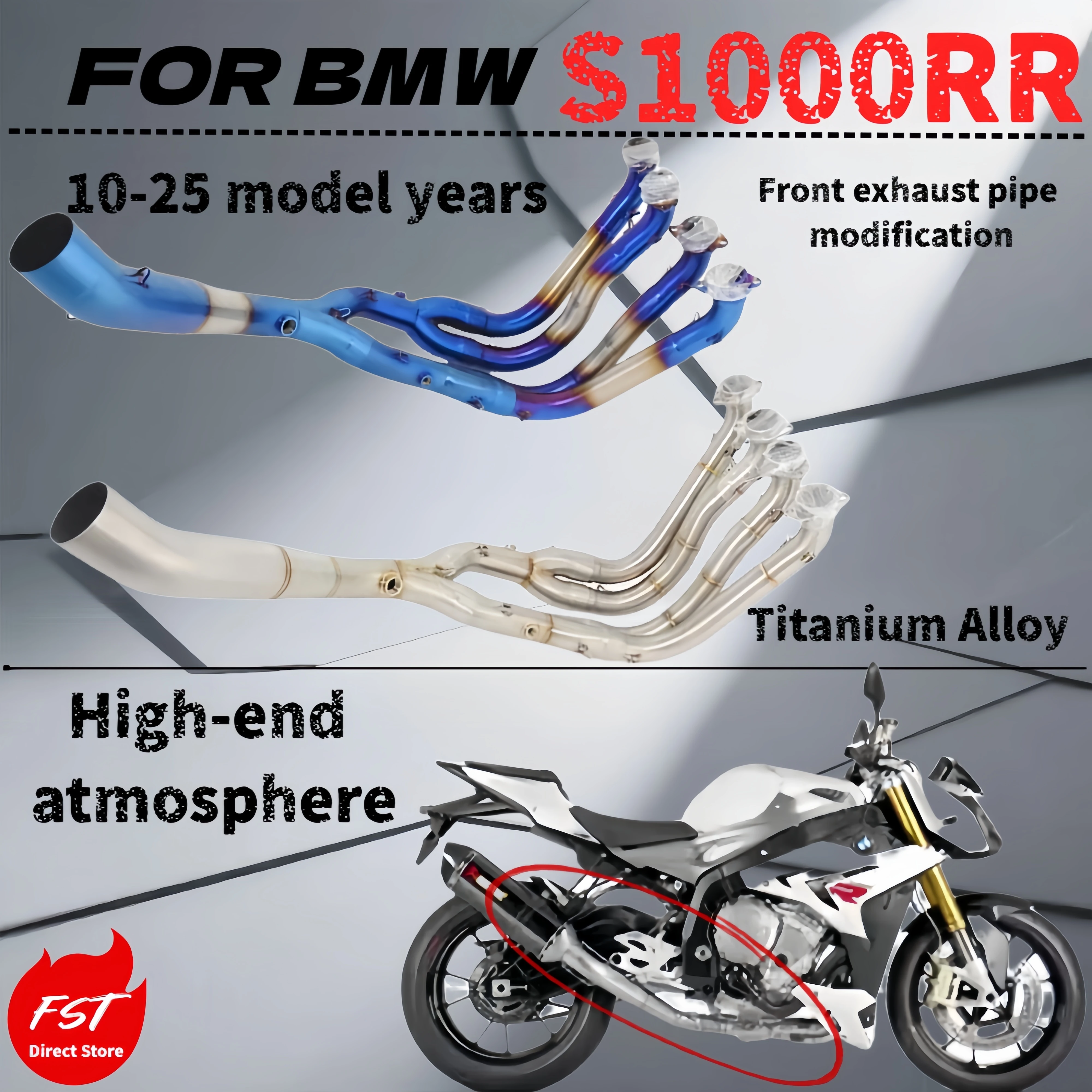 For BMW S1000R RR stainless steel front section S1000RR modified front section exhaust pipe 10-25 years
For BMW S1000R RR stainless steel front section S1000RR modified front section exhaust pipe 10-25 years