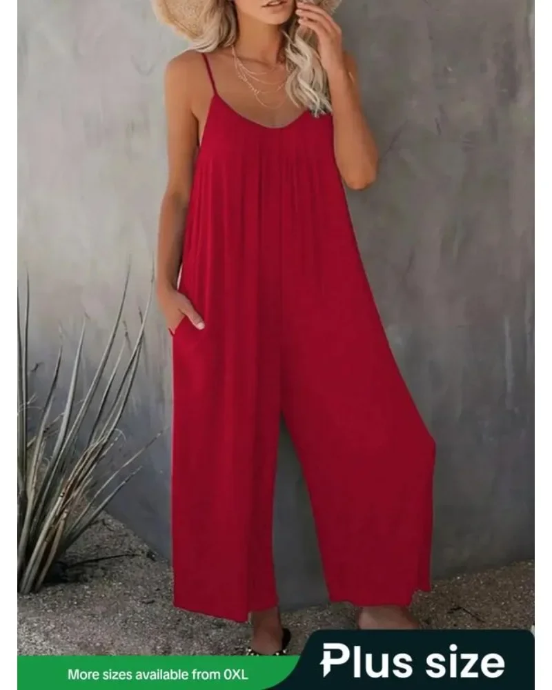 Plus Size Clothes Womens Summer Sleeveless Wide Leg Jumpsuits Loose Fit Casual Pants Backless One Piece Overalls Solid Color
Plus Size Clothes Womens Summer Sleeveless Wide Leg Jumpsuits Loose Fit Casual Pants Backless One Piece Overalls Solid Color