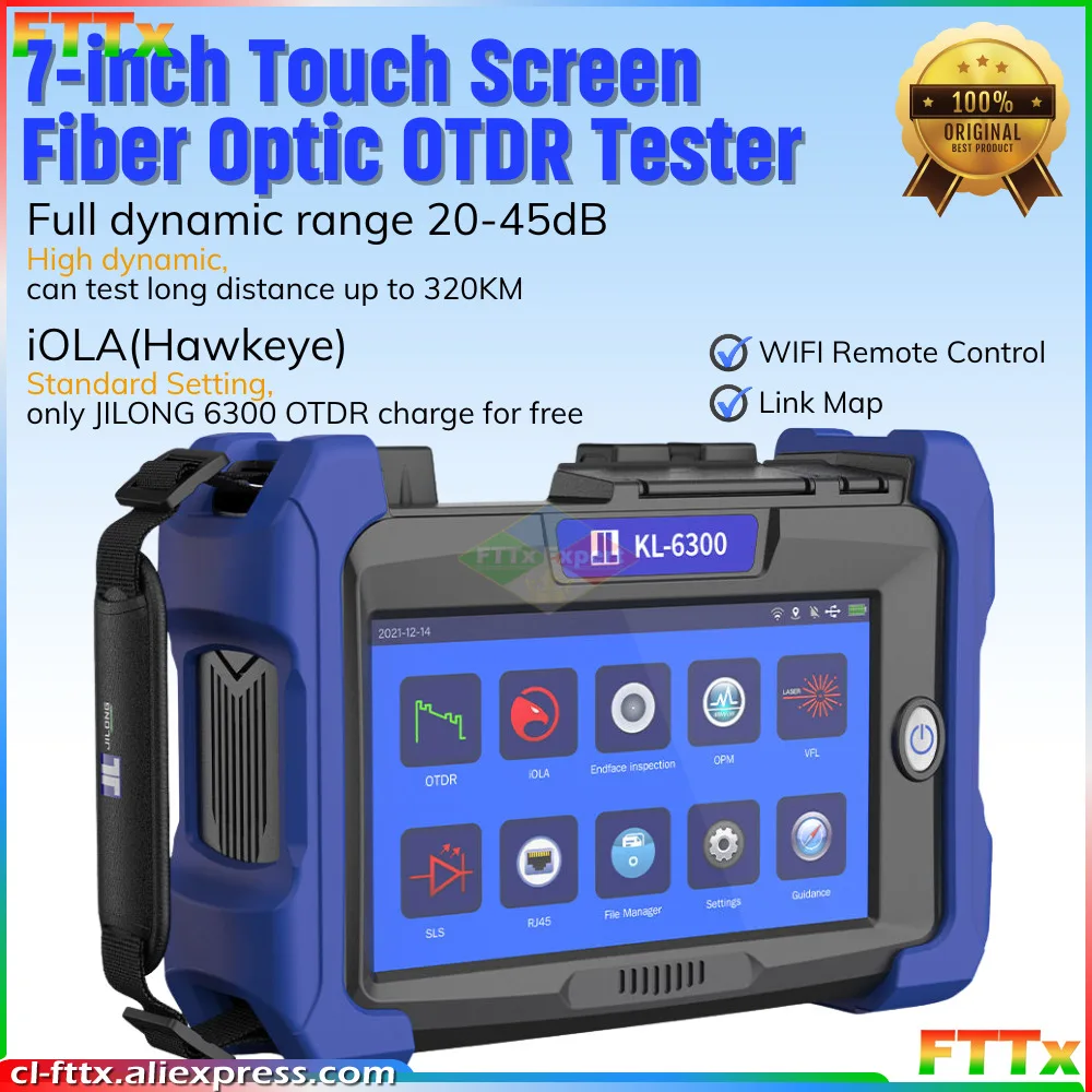 Оптический рефлектометр JILONG KL-6300 OTDR FTTH SM MM MS iOLA с автоматическим определением мест повреждений и 7-дюймовым сенсорным экраном для тестирования активных оптоволоконных сетей PON
Оптический рефлектометр JILONG KL-6300 OTDR FTTH SM MM MS iOLA с автоматическим определением мест повреждений и 7-дюймовым сенсорным экраном для тестирования активных оптоволоконных сетей PON