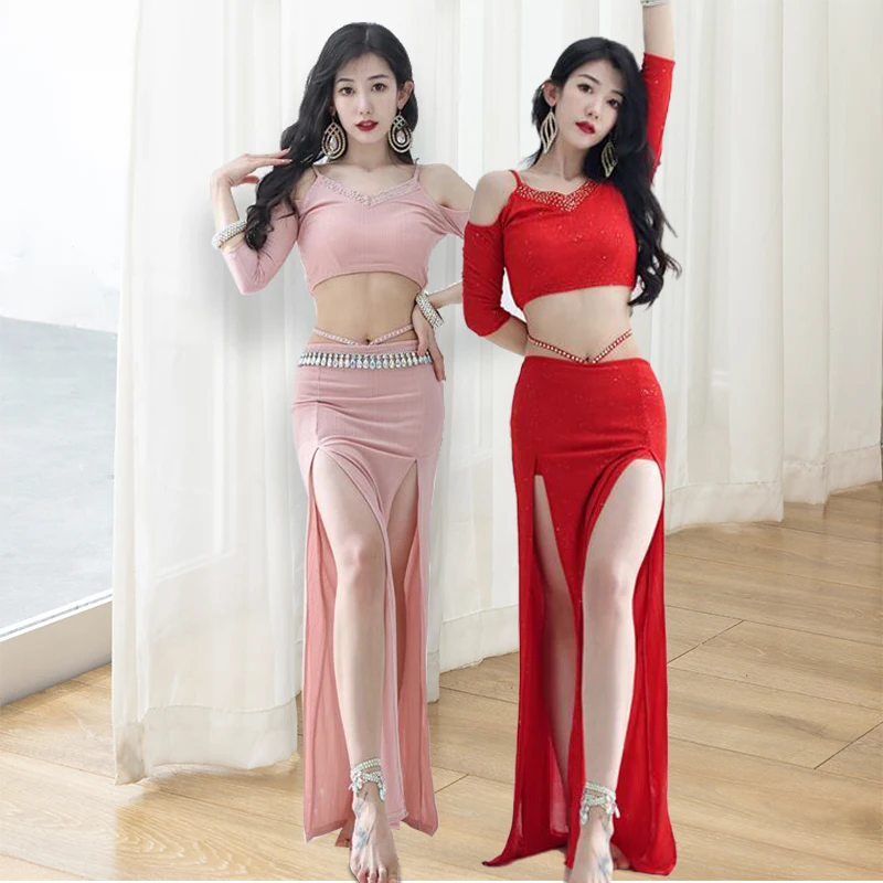 Belly Dancing Outfit for Women Belly Dance Top and Long Skirt 2pcs Costumes Adult Female Oriental Exercise Suits Dancer's Wear
Belly Dancing Outfit for Women Belly Dance Top and Long Skirt 2pcs Costumes Adult Female Oriental Exercise Suits Dancer's Wear