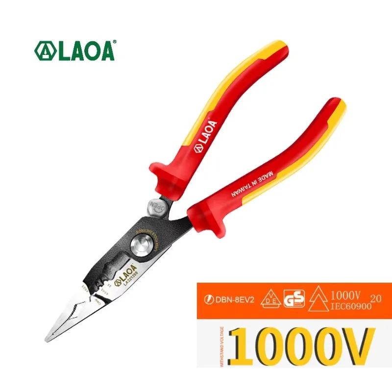 LAOA LA321208 8in 1000V Insulated Pliers Electrician Wire Cutting Cable Stripping Hand Tool
LAOA LA321208 8in 1000V Insulated Pliers Electrician Wire Cutting Cable Stripping Hand Tool