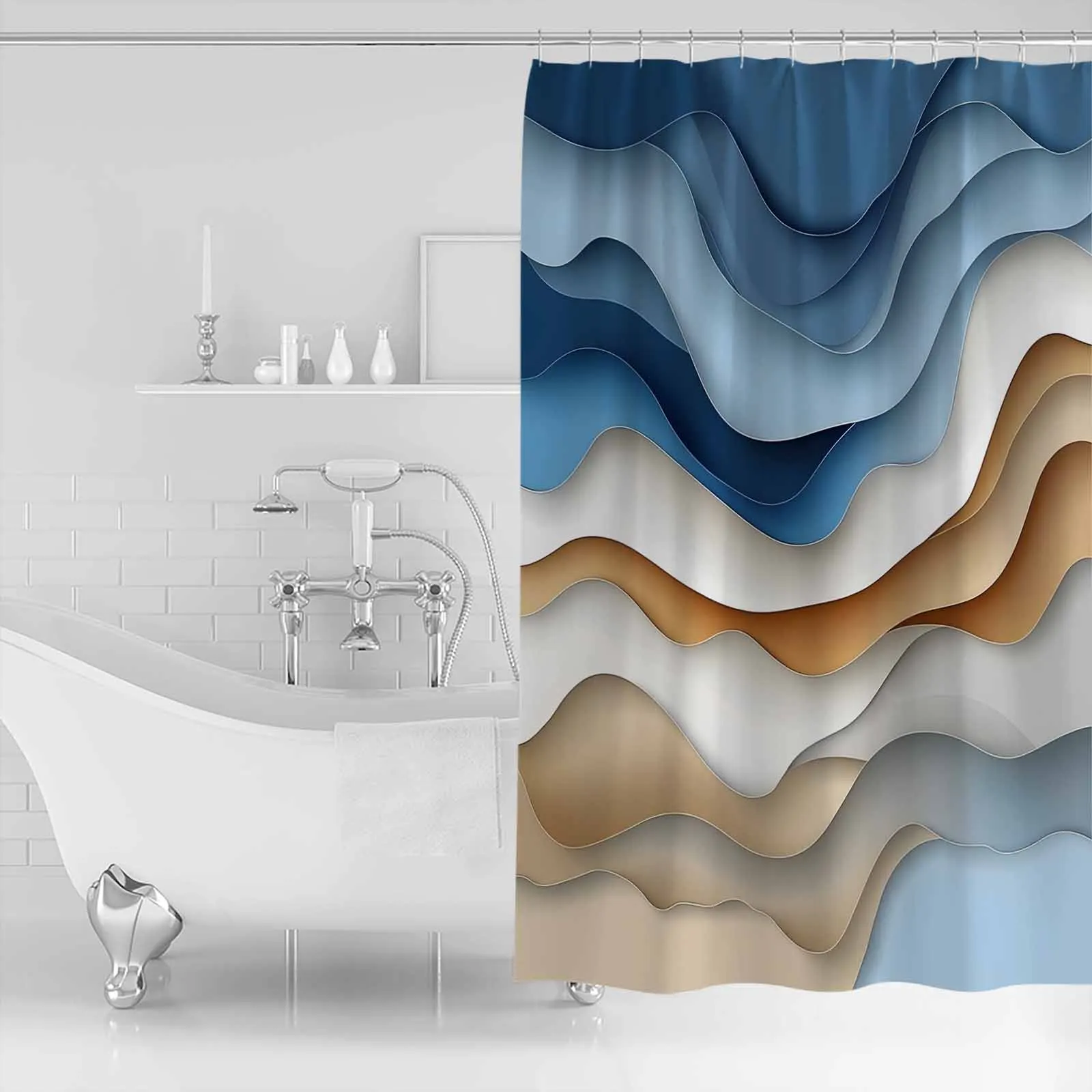 Minimalist Blue Line Shower Waterproof Polyester Bath Curtain Home Decoration Bathroom Accessory Curtain
Minimalist Blue Line Shower Waterproof Polyester Bath Curtain Home Decoration Bathroom Accessory Curtain