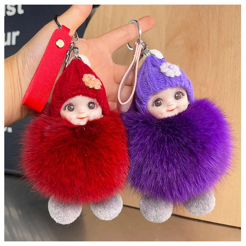 New Cute Big-Eyed Dolls 15cm Keychain Fluffy Fox Fur Pom Pom Plush Bag Charm Kawaii Key Ring Bags Pendant Gift Car Decorate Toys
New Cute Big-Eyed Dolls 15cm Keychain Fluffy Fox Fur Pom Pom Plush Bag Charm Kawaii Key Ring Bags Pendant Gift Car Decorate Toys