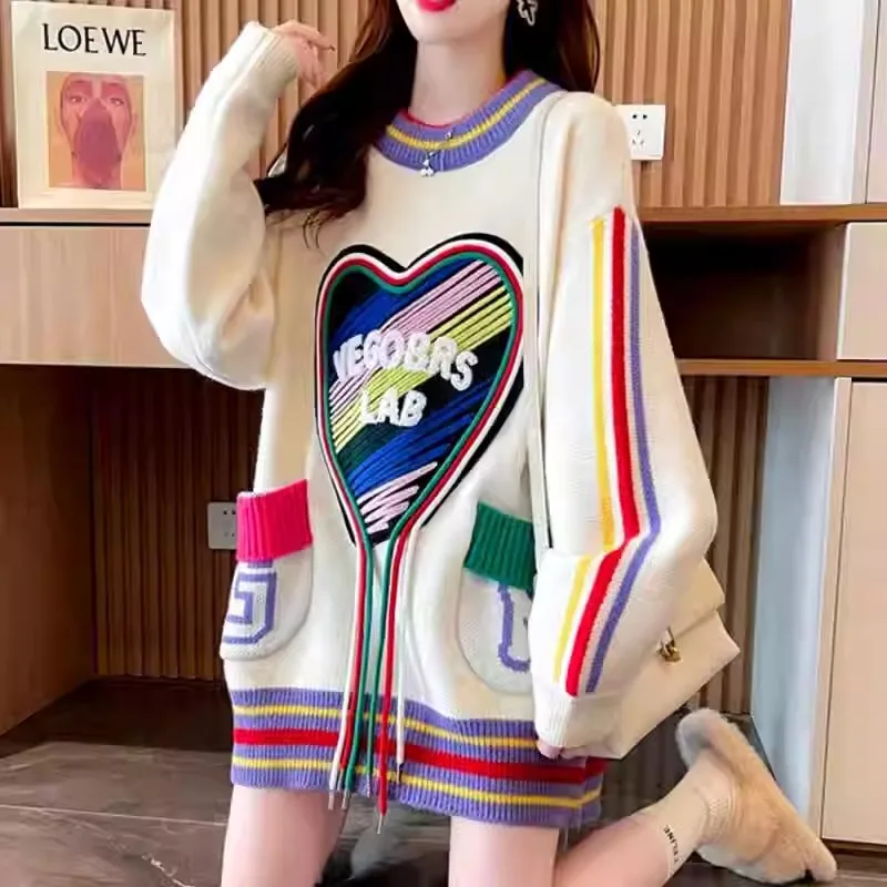 American Fashion Cartoon Y2K Knit Sweater Sweet Heart Embroidery Oversize Pullover Hip Hop Streetwear Casual Jumper Top Purple
American Fashion Cartoon Y2K Knit Sweater Sweet Heart Embroidery Oversize Pullover Hip Hop Streetwear Casual Jumper Top Purple
