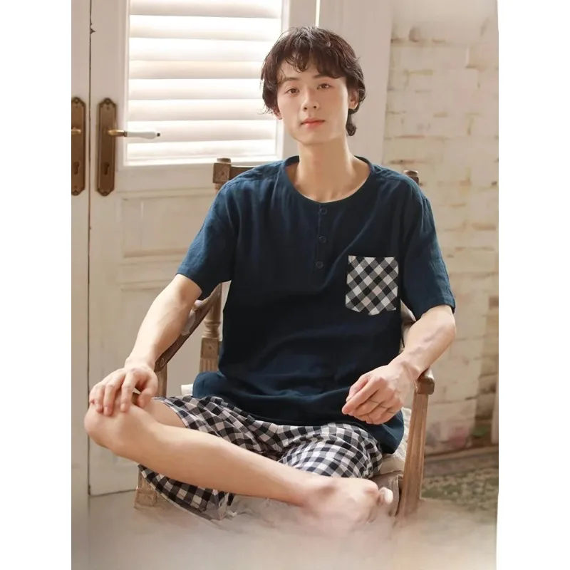 Cotton Pajamas Men's Summer New Sle Casual round Ne ort Sve orts Home Clothes Comfortable Breathable Spwear
Cotton Pajamas Men's Summer New Sle Casual round Ne ort Sve orts Home Clothes Comfortable Breathable Spwear