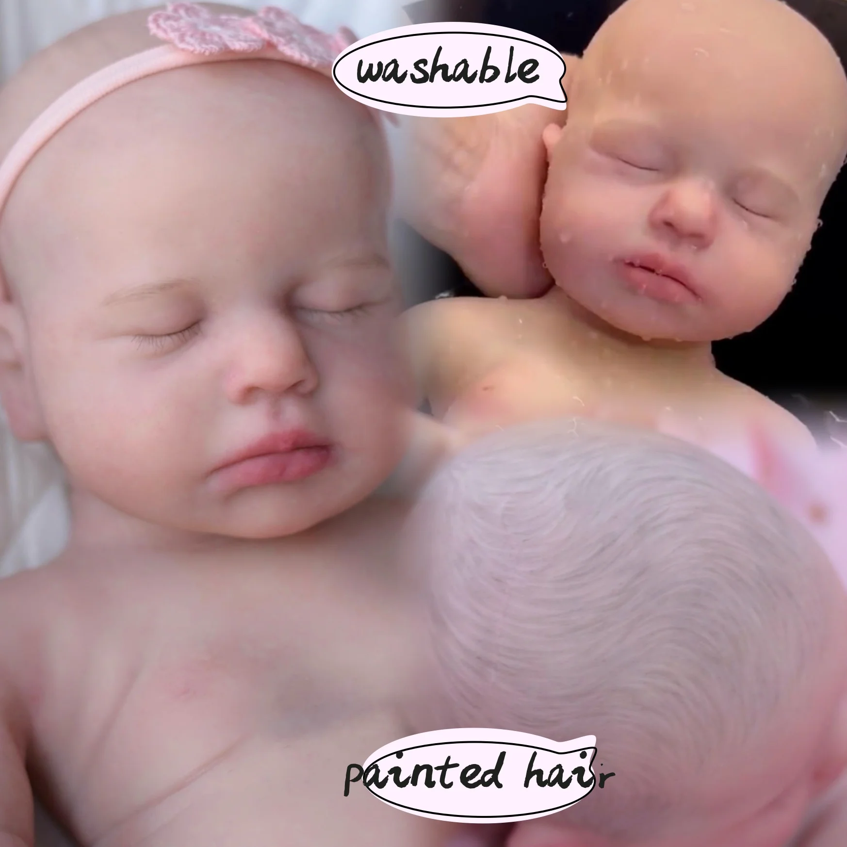 Open Mouth Painted Hair Silicone Girl Loulou 18inch Waterproof Realistic Sleeping Reborn Doll Boneca Reborn Corpo De Silicone
Open Mouth Painted Hair Silicone Girl Loulou 18inch Waterproof Realistic Sleeping Reborn Doll Boneca Reborn Corpo De Silicone