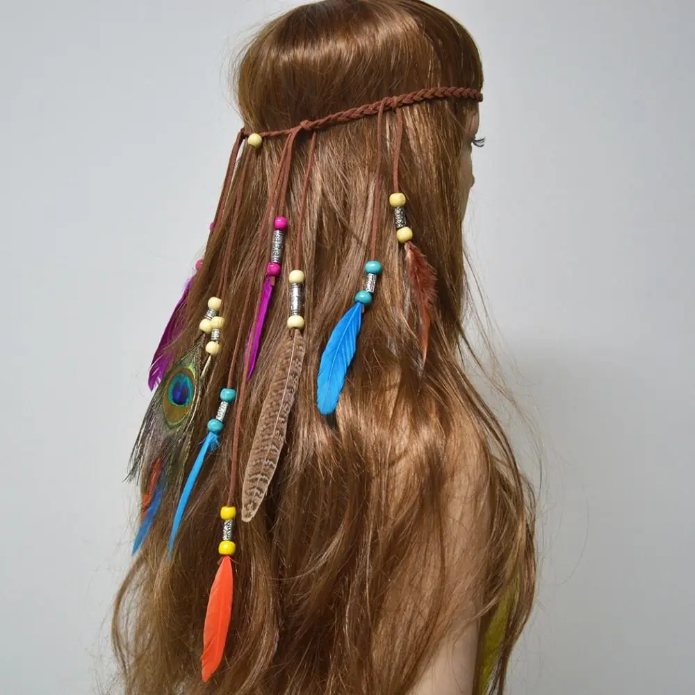 Tassel Bohemian Feather Headband Beaded Peacock Feather Ethnic Style Headdress Bride Weddding Headband Indian Hair Accessories
Tassel Bohemian Feather Headband Beaded Peacock Feather Ethnic Style Headdress Bride Weddding Headband Indian Hair Accessories