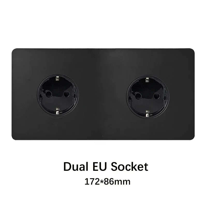 Тумблер настенного светильника для улучшения дома, 1-4 группы, 2-сторонняя черная металлическая панель из нержавеющей стали, двойная розетка европейского стандарта
Тумблер настенного светильника для улучшения дома, 1-4 группы, 2-сторонняя черная металлическая панель из нержавеющей стали, двойная розетка европейского стандарта