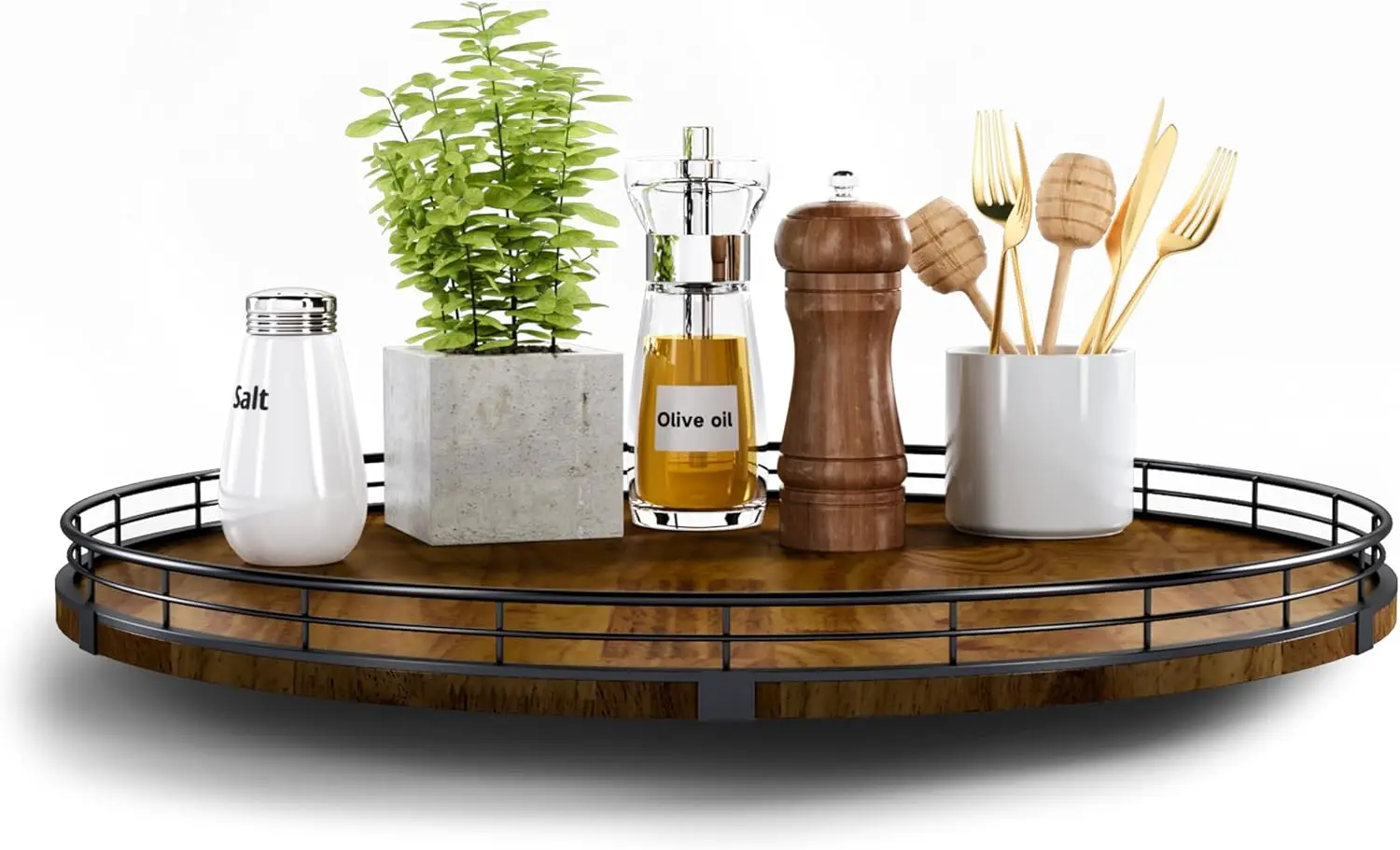 18-дюймовый круглый деревянный органайзер Lazy Susan для кухонного шкафа, кладовой, обеденного стола - ореховый дуб
18-дюймовый круглый деревянный органайзер Lazy Susan для кухонного шкафа, кладовой, обеденного стола - ореховый дуб