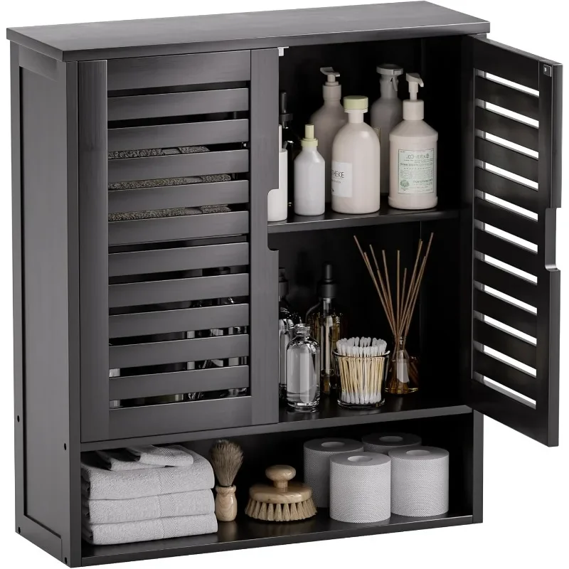 Bathroom Cabinet Wall Mounted, Over-The-Toilet Storage Organizer, Space Saver Medicine Cabinet with 2 Door and Adjustable
Bathroom Cabinet Wall Mounted, Over-The-Toilet Storage Organizer, Space Saver Medicine Cabinet with 2 Door and Adjustable