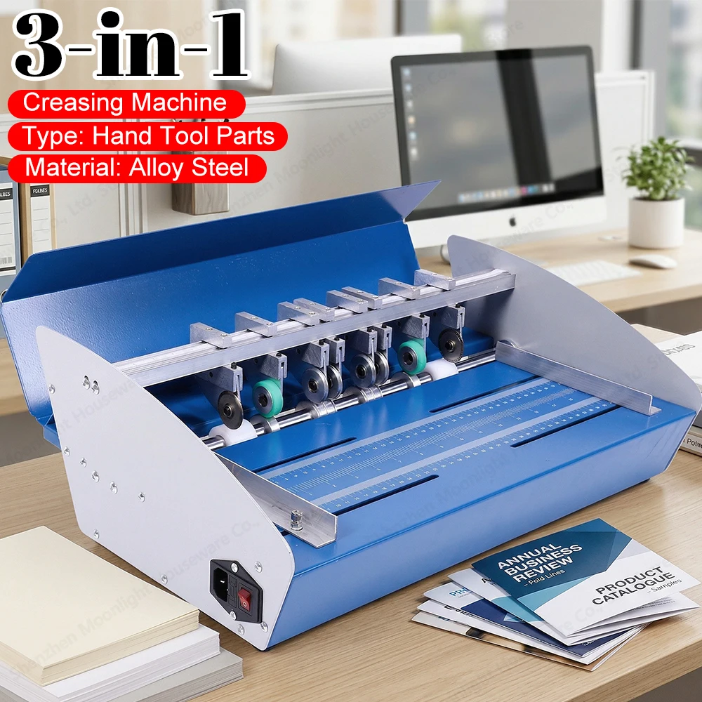 3-in-1 Creasing Machine 460mm 110V Electric Paper Folding Machine with Scale Ruler Paper Creaser Perforator Cutter Folder
3-in-1 Creasing Machine 460mm 110V Electric Paper Folding Machine with Scale Ruler Paper Creaser Perforator Cutter Folder