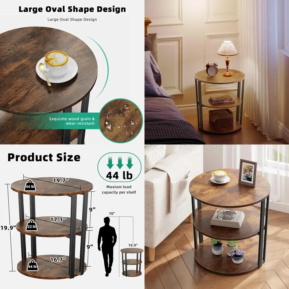 Винтажный коричневый 3-х уровневый приставной столик Lazy Susan для гостиной и спальни, компактный дизайн
Винтажный коричневый 3-х уровневый приставной столик Lazy Susan для гостиной и спальни, компактный дизайн