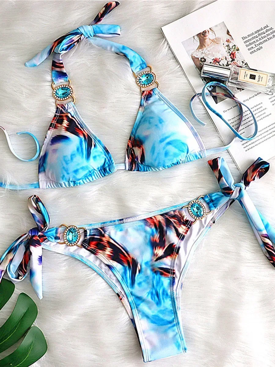 Sexy Halter Leopard Bikinis 2025 Jewelled Diamond Bikini Women Swimwear Female Swimsuit Two-pieces Bikini Set Bathing Suit Swim
Sexy Halter Leopard Bikinis 2025 Jewelled Diamond Bikini Women Swimwear Female Swimsuit Two-pieces Bikini Set Bathing Suit Swim