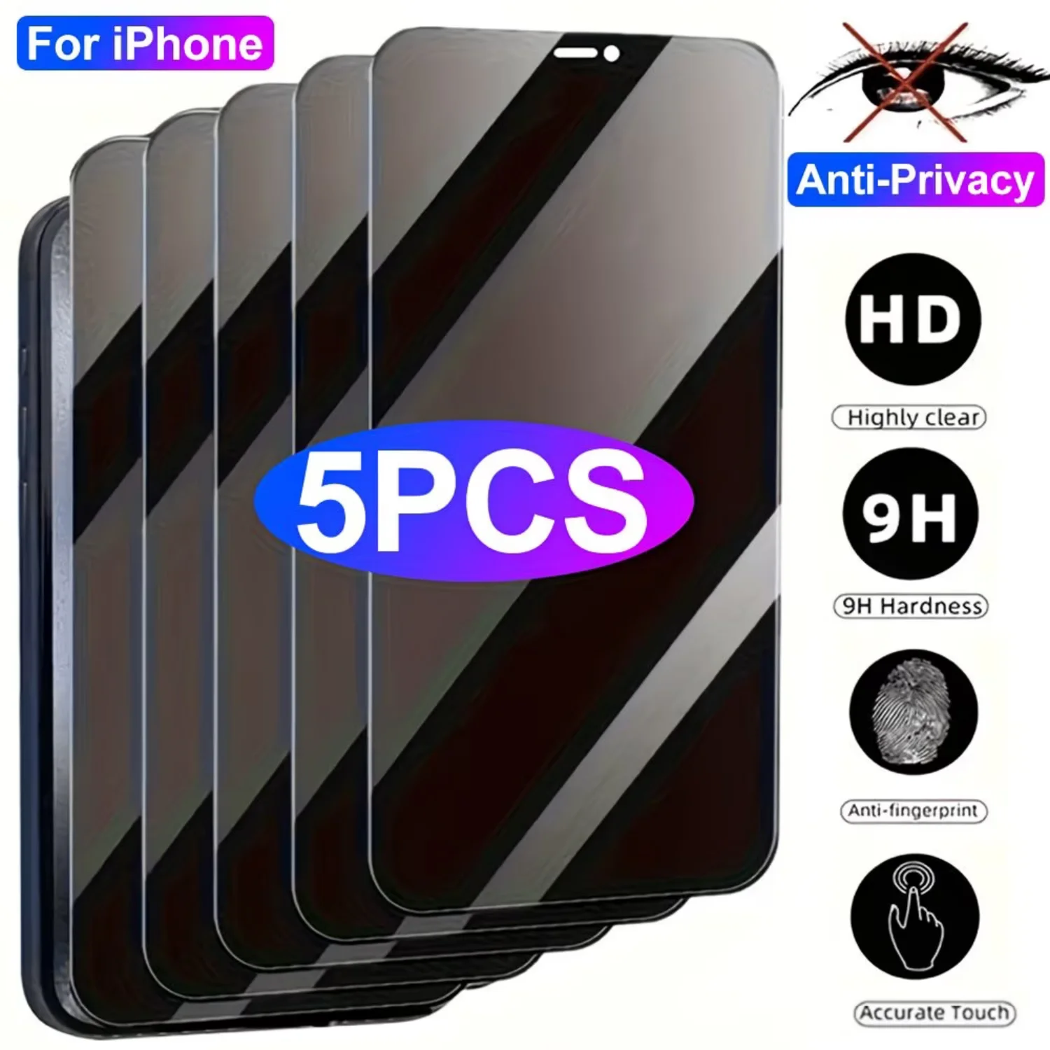 5pcs Iphone 17/16/15 Pro Max/Plus/16e/14/13 Pro/Plus/12 Mini/11/Xr/X/Xs Tempered Glass Privacy Film, Fully Covered Anti Peeping
5pcs Iphone 17/16/15 Pro Max/Plus/16e/14/13 Pro/Plus/12 Mini/11/Xr/X/Xs Tempered Glass Privacy Film, Fully Covered Anti Peeping