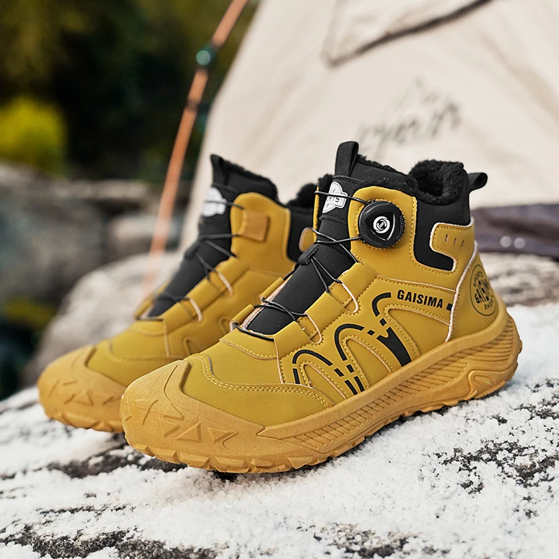 Зимние походные ботинки, мужские большие размеры 48, плюшевые теплые желтые рабочие ботинки, мужская мотоциклетная обувь с ручкой, нескользящие мужские уличные ботинки на платформе
Зимние походные ботинки, мужские большие размеры 48, плюшевые теплые желтые рабочие ботинки, мужская мотоциклетная обувь с ручкой, нескользящие мужские уличные ботинки на платформе