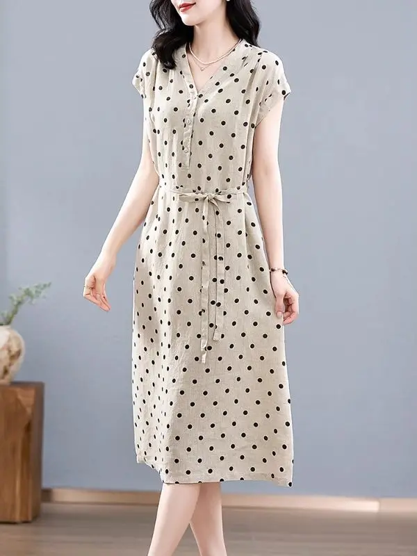 Elegant Summer Midi A-Line Polka Dot Skirt Casual Comfortable High Waist Printed Linen Blend Women's Dress Trendy 2026 New Style
Elegant Summer Midi A-Line Polka Dot Skirt Casual Comfortable High Waist Printed Linen Blend Women's Dress Trendy 2026 New Style