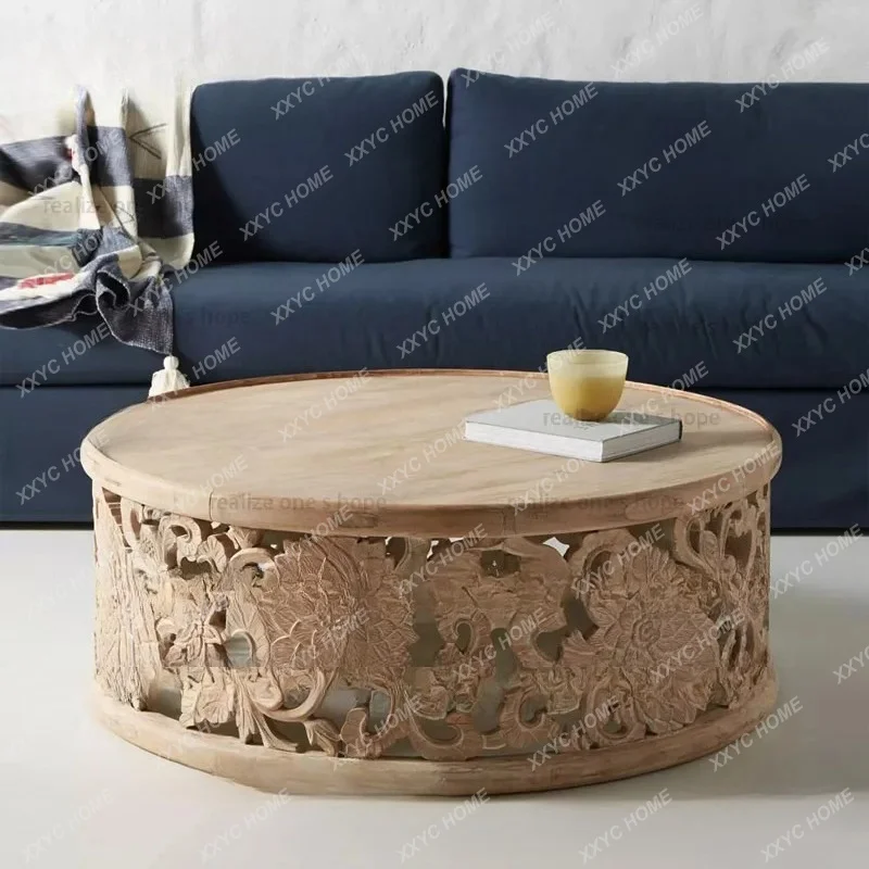 XXretro solid wood hand-carved hollow round old decoration living room side coffee table
XXretro solid wood hand-carved hollow round old decoration living room side coffee table