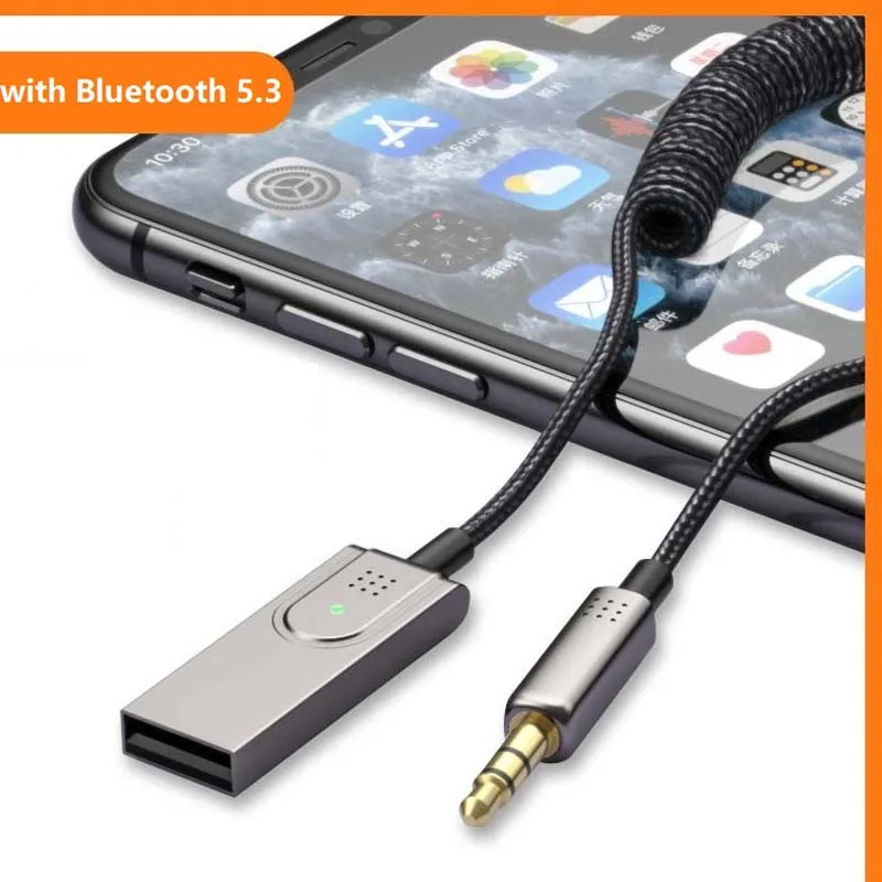 with Bluetooth In-vehicle Receiver Navigation Play Music Handfree Call Speaker Sound Converter BT5.3 AUX Adapter Retracted Cable
with Bluetooth In-vehicle Receiver Navigation Play Music Handfree Call Speaker Sound Converter BT5.3 AUX Adapter Retracted Cable