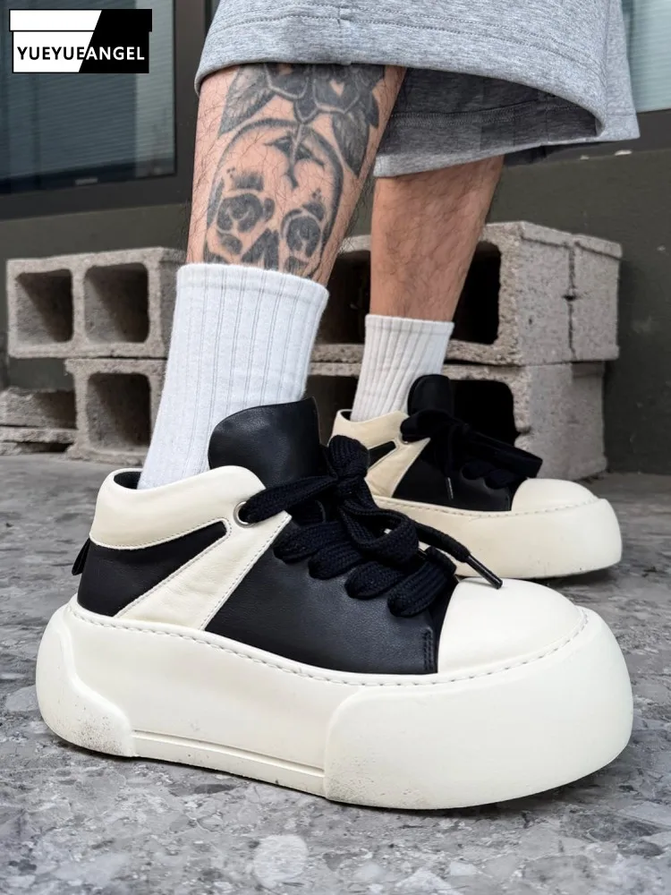 Fashion Mens Thick Platform Shoes Height Increasing Lace Up Casual Sneakers Color Mixed Cowhide Genuine Leather Skateboard Shoes
Fashion Mens Thick Platform Shoes Height Increasing Lace Up Casual Sneakers Color Mixed Cowhide Genuine Leather Skateboard Shoes