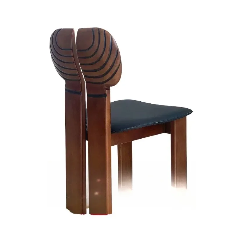 wood dining chair retro carved backrest designer model room single leather seat cushion African coffee
wood dining chair retro carved backrest designer model room single leather seat cushion African coffee