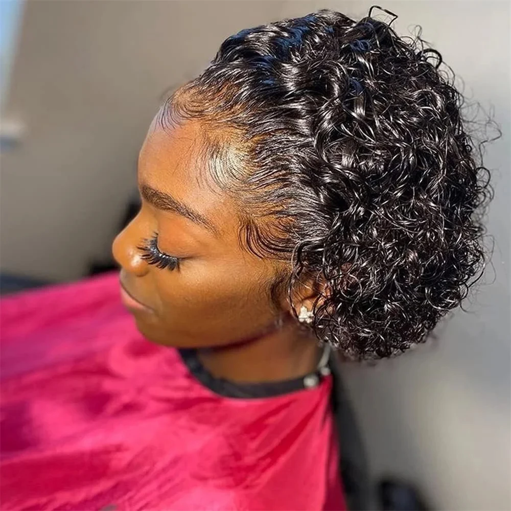 13x1 Lace Short Bouncy Kinky Curly Pixie Cut 100% Human Hair Wig 180 Density Transparent Lace Frontal Hair Wig for Black Women
13x1 Lace Short Bouncy Kinky Curly Pixie Cut 100% Human Hair Wig 180 Density Transparent Lace Frontal Hair Wig for Black Women