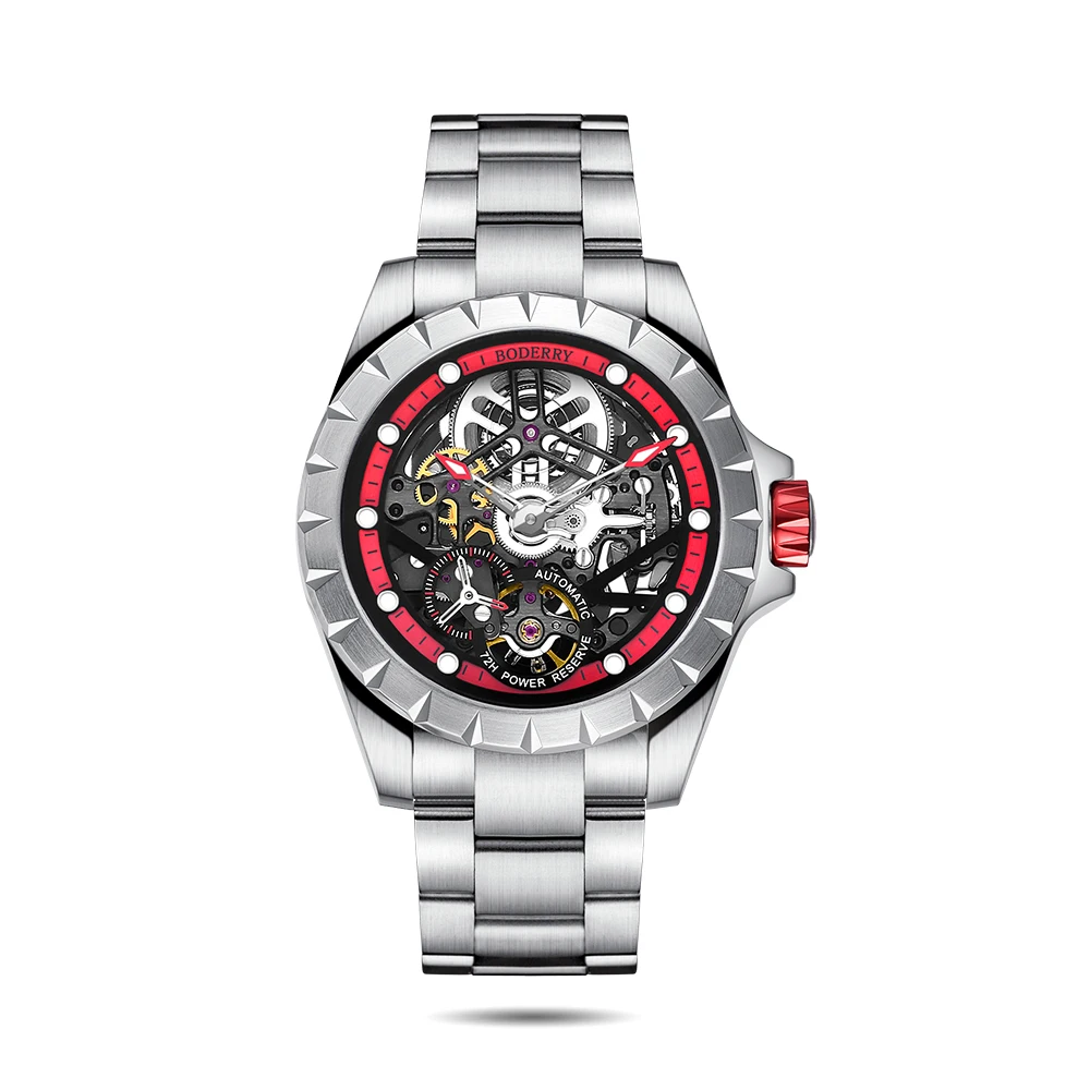 BODERRY Mens Automatic Watches Military Watch Mechanical Wristwatch Sport 50m Waterproof Sapphire Mirror Skeleton Dial Luminous
BODERRY Mens Automatic Watches Military Watch Mechanical Wristwatch Sport 50m Waterproof Sapphire Mirror Skeleton Dial Luminous